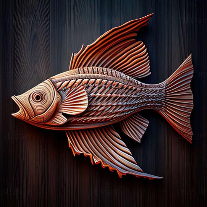 3D модель Полосатая хвостатая рыба дианема (STL)